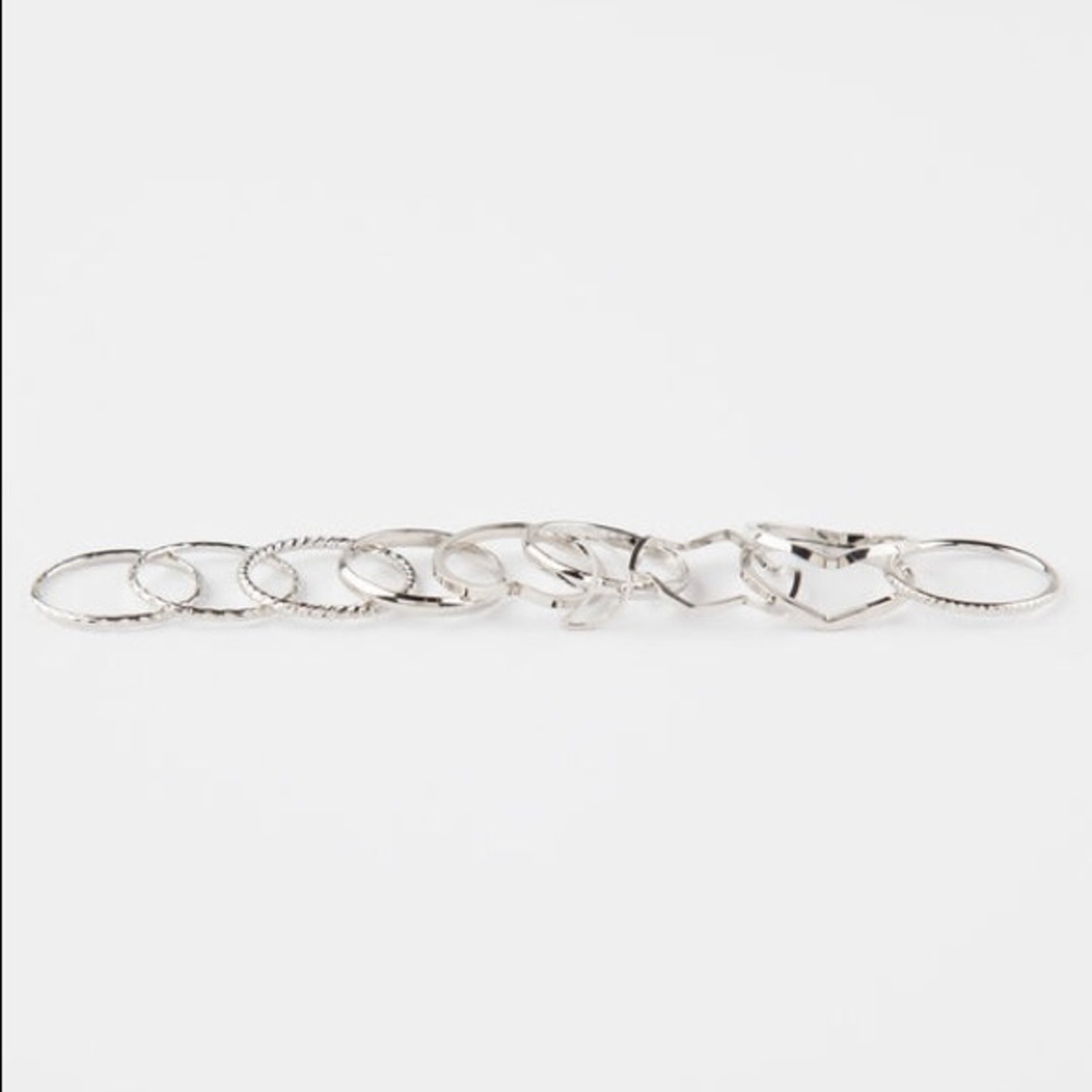 Full Tilt 9 Pack Silver Rings